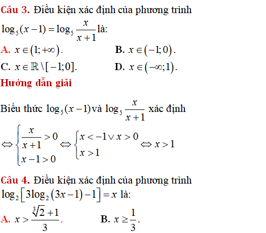 Lý thuyết và 100 bài tập phương trình, bất phương trình logarit có lời giải (phần 1) - Toán lớp 12