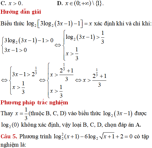 Lý thuyết và 100 bài tập phương trình, bất phương trình logarit có lời giải (phần 1) - Toán lớp 12