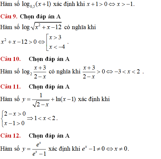 Lý thuyết và 31 câu nhận biết thông hiểu hàm số mũ, hàm số lũy thừa, hàm số logarit