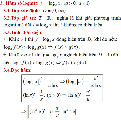 Lý thuyết và 31 câu nhận biết thông hiểu hàm số mũ, hàm số lũy thừa, hàm số logarit - Toán lớp 12