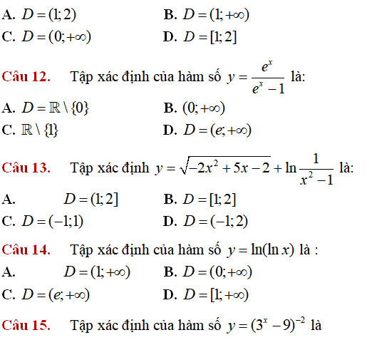Lý thuyết và 31 câu nhận biết thông hiểu hàm số mũ, hàm số lũy thừa, hàm số logarit - Toán lớp 12