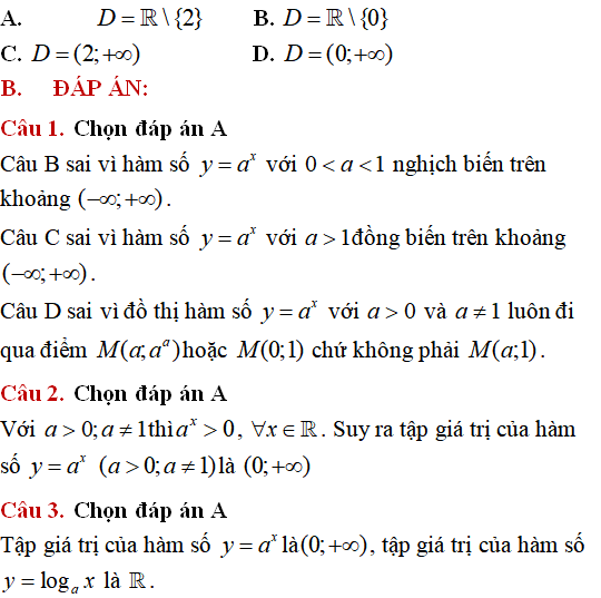 Lý thuyết và 31 câu nhận biết thông hiểu hàm số mũ, hàm số lũy thừa, hàm số logarit - Toán lớp 12