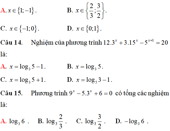 Lý thuyết và 50 bài tập phương trình mũ có lời giải - Toán lớp 12