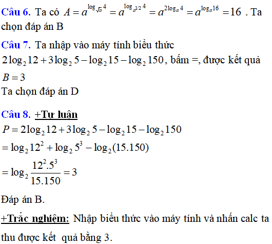Lý thuyết và 85 bài tập trắc nghiệm logarit có lời giải (phần 1) - Toán lớp 12