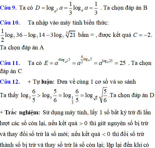 Lý thuyết và 85 bài tập trắc nghiệm logarit có lời giải (phần 1)