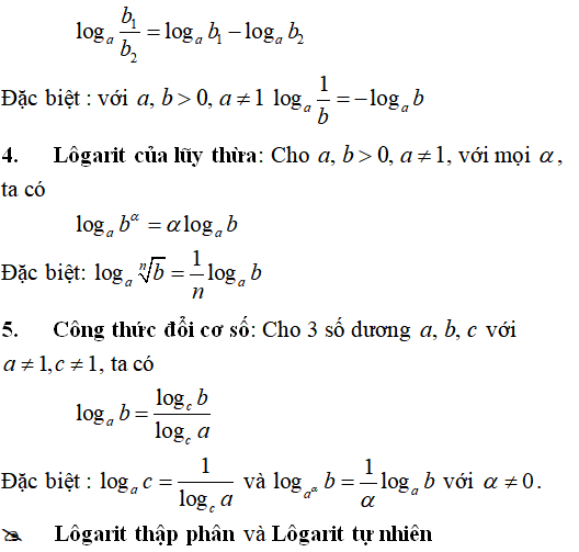 Lý thuyết và 85 bài tập trắc nghiệm logarit có lời giải (phần 1)