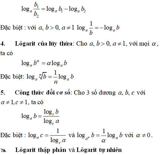 Lý thuyết và 85 bài tập trắc nghiệm logarit có lời giải (phần 1) - Toán lớp 12