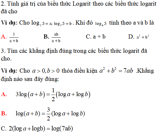 Lý thuyết và 85 bài tập trắc nghiệm logarit có lời giải (phần 1)