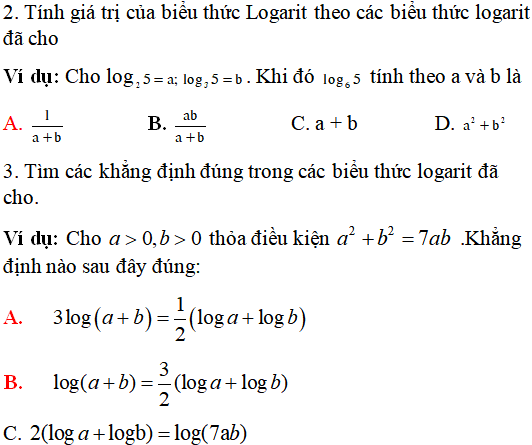 Lý thuyết và 85 bài tập trắc nghiệm logarit có lời giải (phần 1) - Toán lớp 12