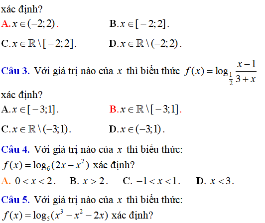Lý thuyết và 85 bài tập trắc nghiệm logarit có lời giải (phần 1)