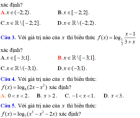 Lý thuyết và 85 bài tập trắc nghiệm logarit có lời giải (phần 1) - Toán lớp 12