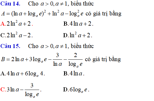Lý thuyết và 85 bài tập trắc nghiệm logarit có lời giải (phần 1)