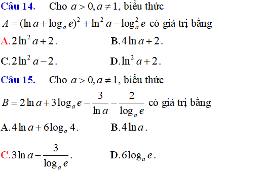 Lý thuyết và 85 bài tập trắc nghiệm logarit có lời giải (phần 1) - Toán lớp 12