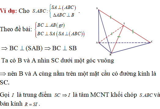 Mặt cầu ngoại tiếp hình chóp có các điểm cùng nhìn một đoạn dưới một góc vuông - Toán lớp 12