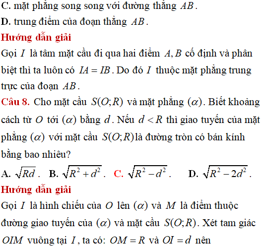 Mặt cầu ngoại tiếp hình chóp có các điểm cùng nhìn một đoạn dưới một góc vuông - Toán lớp 12