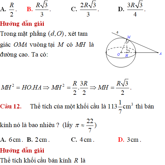 Mặt cầu ngoại tiếp hình chóp có các điểm cùng nhìn một đoạn dưới một góc vuông - Toán lớp 12