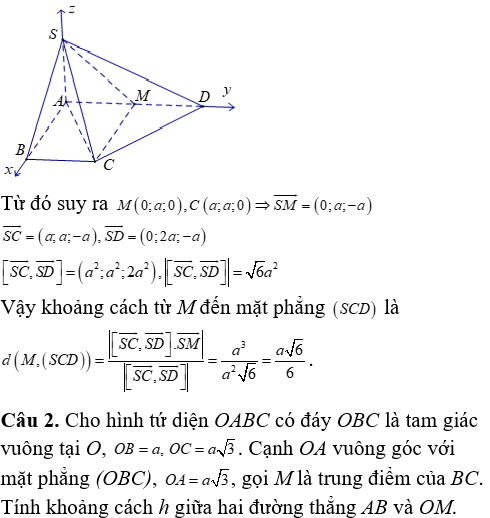 Phương pháp tính khoảng cách trong khối chóp có cạnh bên vuông góc với mặt đáy - Toán lớp 12