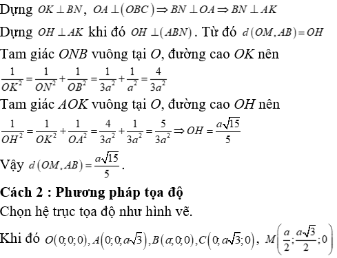 Phương pháp tính khoảng cách trong khối chóp có cạnh bên vuông góc với mặt đáy - Toán lớp 12