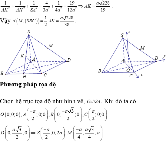 Phương pháp tính khoảng cách trong khối chóp có cạnh bên vuông góc với mặt đáy - Toán lớp 12