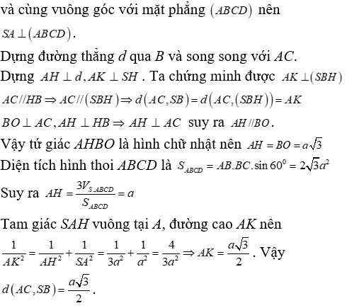 Phương pháp tính khoảng cách trong khối chóp có cạnh bên vuông góc với mặt đáy - Toán lớp 12