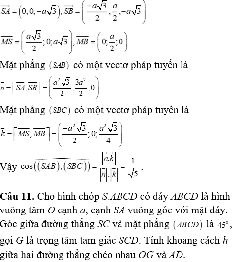 Phương pháp tính khoảng cách trong khối chóp có cạnh bên vuông góc với mặt đáy - Toán lớp 12