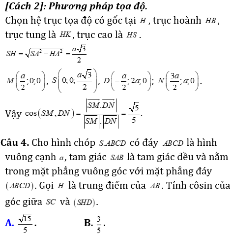 Phương pháp tính khoảng cách trong khối chóp có mặt bên vuông góc với mặt đáy