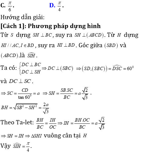 Phương pháp tính khoảng cách trong khối chóp có mặt bên vuông góc với mặt đáy