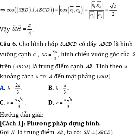 Phương pháp tính khoảng cách trong khối chóp có mặt bên vuông góc với mặt đáy - Toán lớp 12