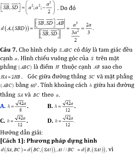 Phương pháp tính khoảng cách trong khối chóp có mặt bên vuông góc với mặt đáy - Toán lớp 12