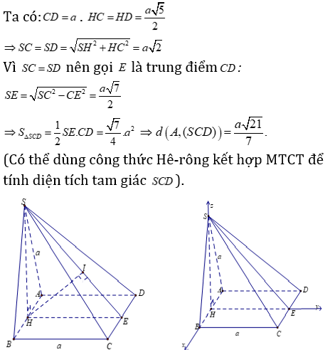 Phương pháp tính khoảng cách trong khối chóp có mặt bên vuông góc với mặt đáy - Toán lớp 12