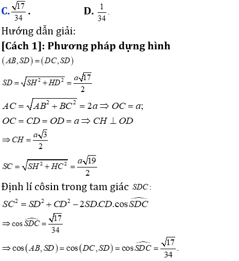 Phương pháp tính khoảng cách trong khối chóp có mặt bên vuông góc với mặt đáy