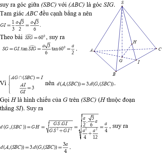 Phương pháp tính khoảng cách trong khối chóp đều có lời giải - Toán lớp 12