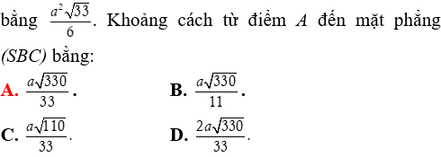 Phương pháp tính khoảng cách trong khối chóp đều có lời giải - Toán lớp 12