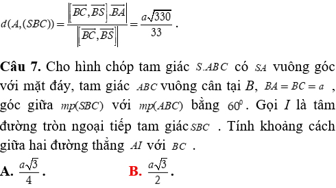 Phương pháp tính khoảng cách trong khối chóp đều có lời giải - Toán lớp 12