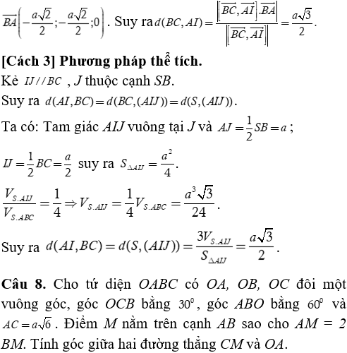 Phương pháp tính khoảng cách trong khối chóp đều có lời giải - Toán lớp 12