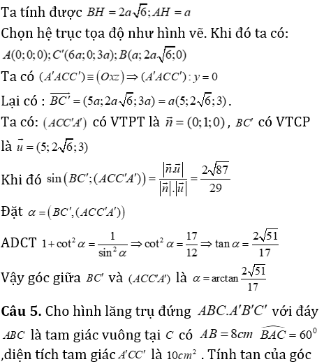 Phương pháp tính khoảng cách trong lăng trụ đứng có lời giải