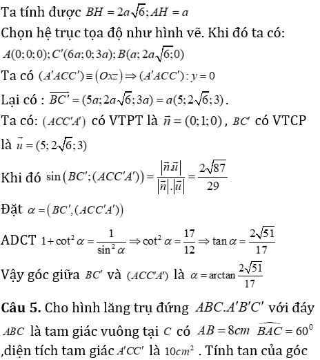 Phương pháp tính khoảng cách trong lăng trụ đứng có lời giải - Toán lớp 12