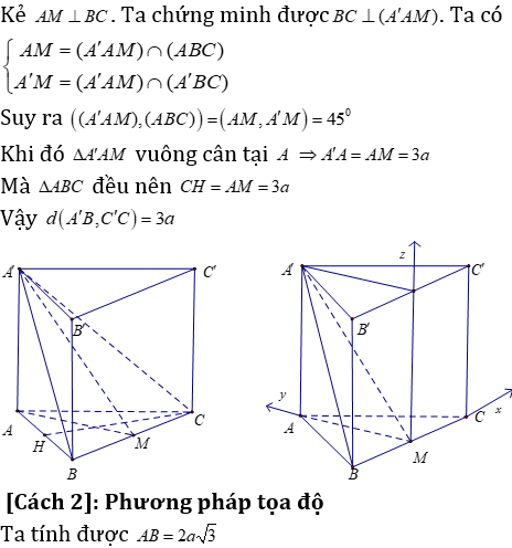 Phương pháp tính khoảng cách trong lăng trụ đứng có lời giải