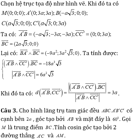 Phương pháp tính khoảng cách trong lăng trụ đứng có lời giải - Toán lớp 12