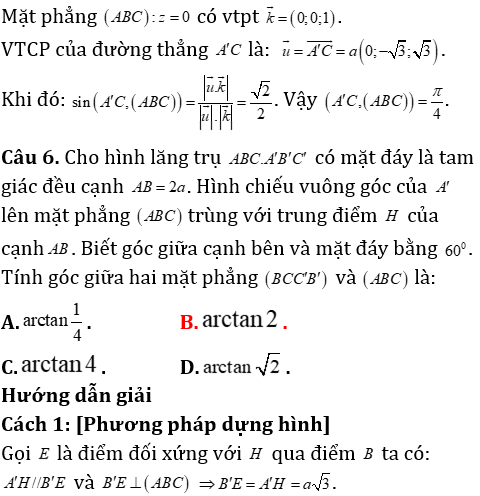 Phương pháp tính khoảng cách trong lăng trụ xiên có lời giải - Toán lớp 12