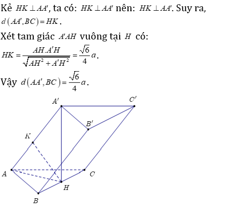 Phương pháp tính khoảng cách trong lăng trụ xiên có lời giải - Toán lớp 12