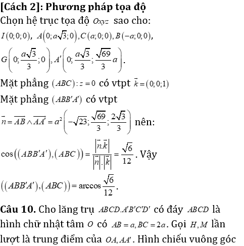 Phương pháp tính khoảng cách trong lăng trụ xiên có lời giải - Toán lớp 12