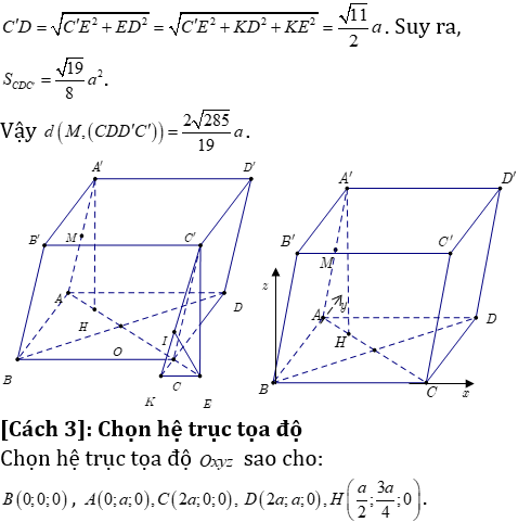 Phương pháp tính khoảng cách trong lăng trụ xiên có lời giải - Toán lớp 12