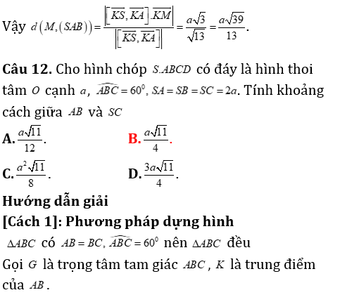 Phương pháp tính khoảng cách trong lăng trụ xiên có lời giải - Toán lớp 12