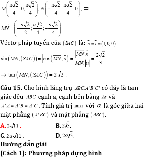 Phương pháp tính khoảng cách trong lăng trụ xiên có lời giải - Toán lớp 12