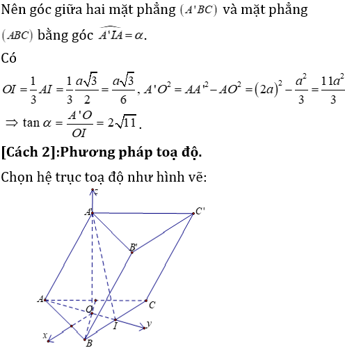 Phương pháp tính khoảng cách trong lăng trụ xiên có lời giải - Toán lớp 12