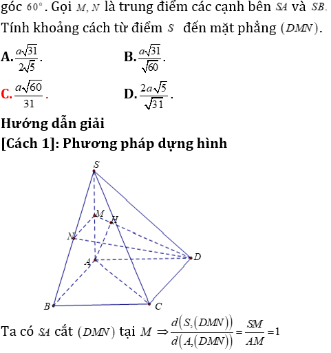 Phương pháp tính khoảng cách trong lăng trụ xiên có lời giải - Toán lớp 12