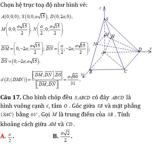 Phương pháp tính khoảng cách trong lăng trụ xiên có lời giải - Toán lớp 12