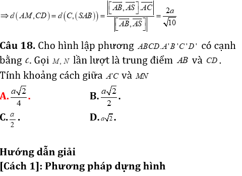 Phương pháp tính khoảng cách trong lăng trụ xiên có lời giải - Toán lớp 12