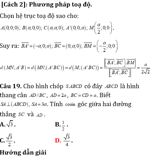 Phương pháp tính khoảng cách trong lăng trụ xiên có lời giải - Toán lớp 12